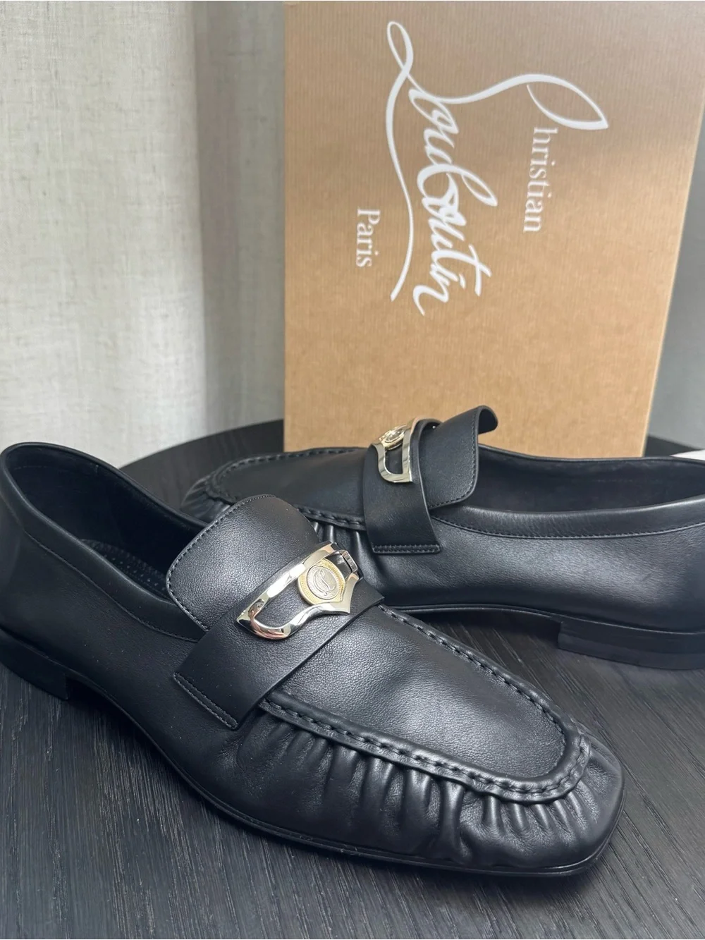 Christian Louboutin Mocallista Uomo Loafers Leather Black 41